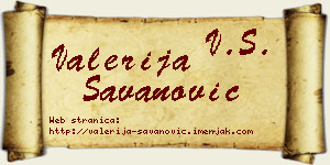 Valerija Savanović vizit kartica